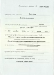 Беретарь Зулета Аслановна