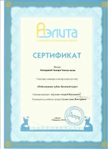 Ахмедова Чинара Чингизовна