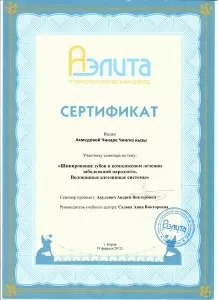 Ахмедова Чинара Чингизовна