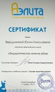 Вершинина Юлия Николаевна