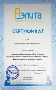 Вершинина Юлия Николаевна