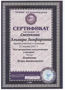 Снеткова Эльвира Зинфаровна