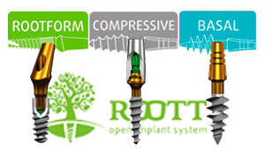 Три серии имплантов ROOTT Roott